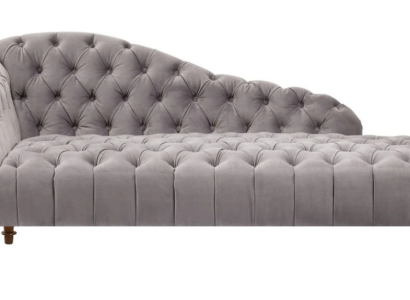 Chaise Longue Classic Furniture Beige Living room Sofa Fabric Chesterfield
